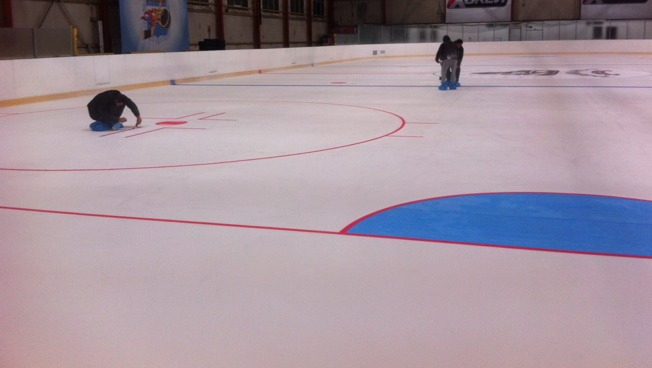 Markings on an ice hockey rink