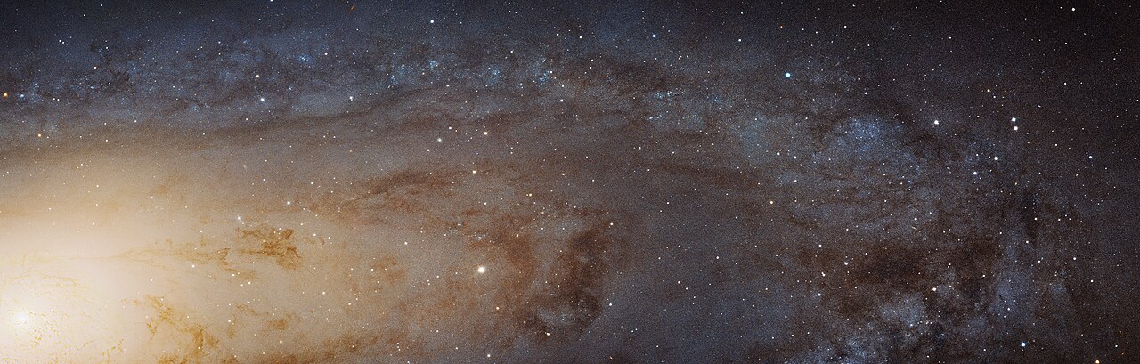 The Andromeda galaxy imaged by the Hubble Space Telescope