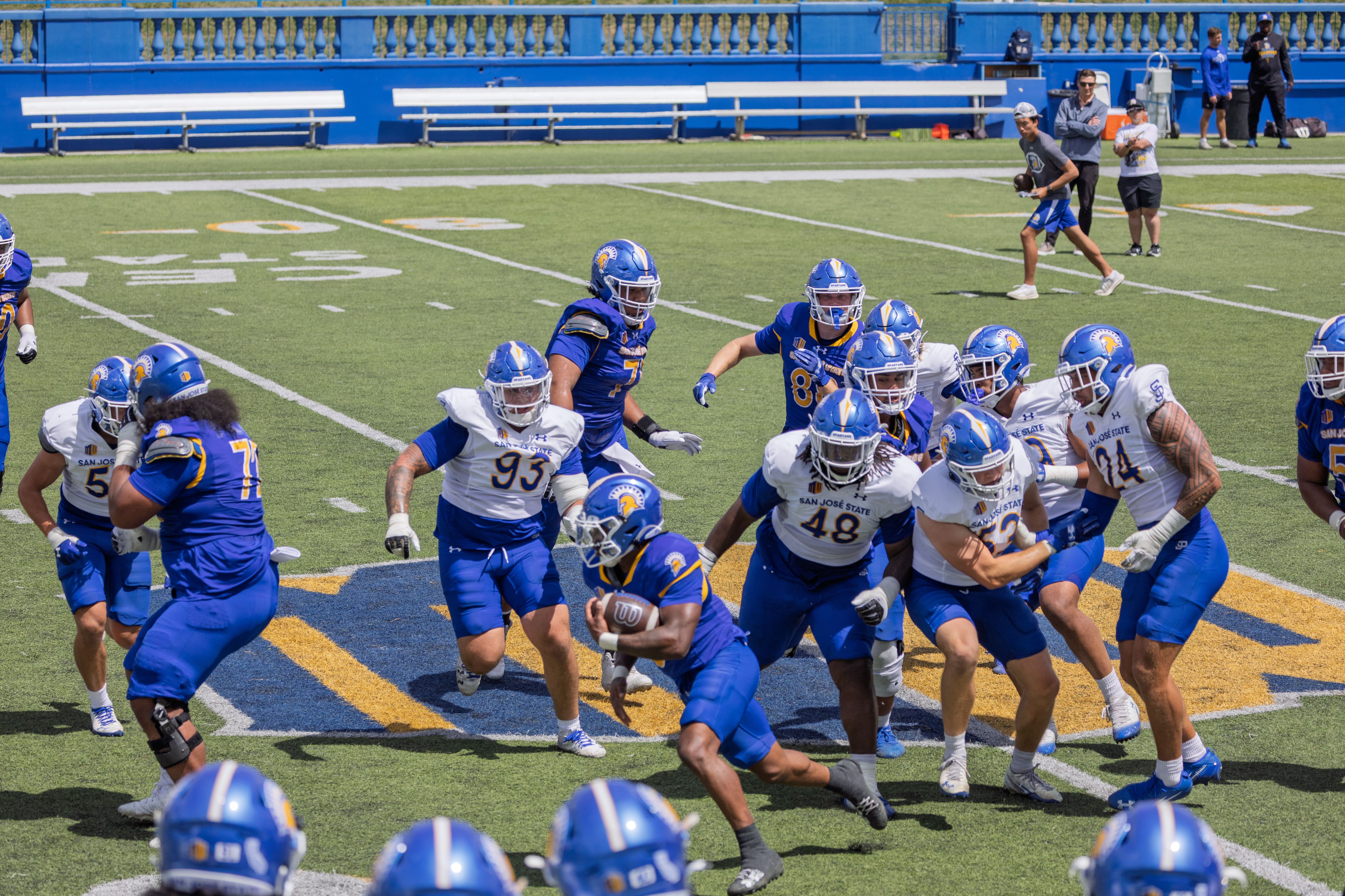 American football players in action on the field
