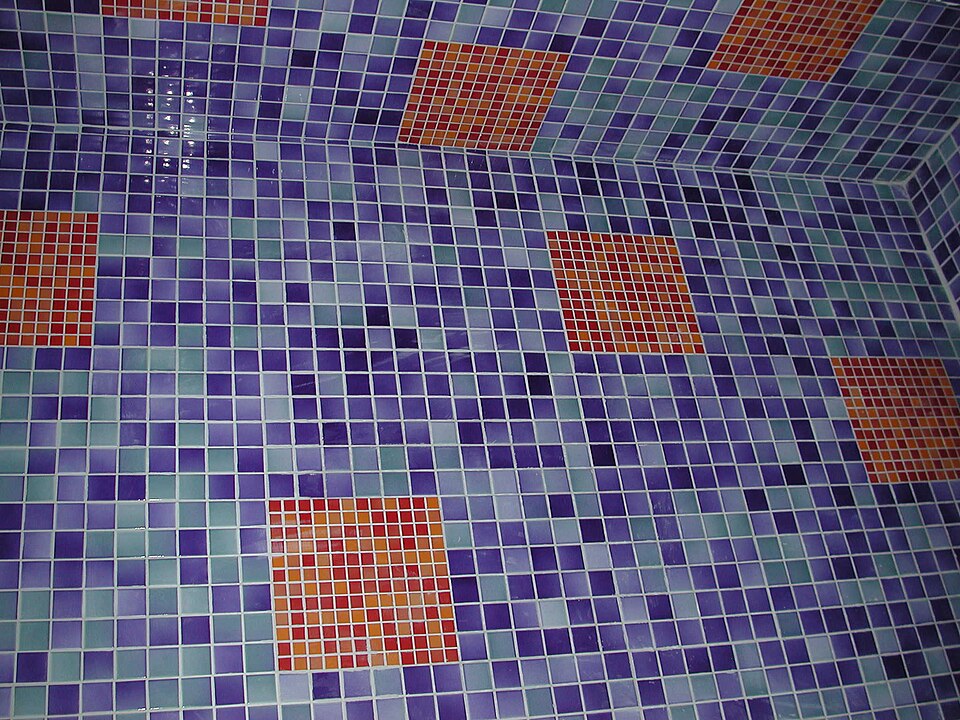 A bathroom with freshly grouted tile joints