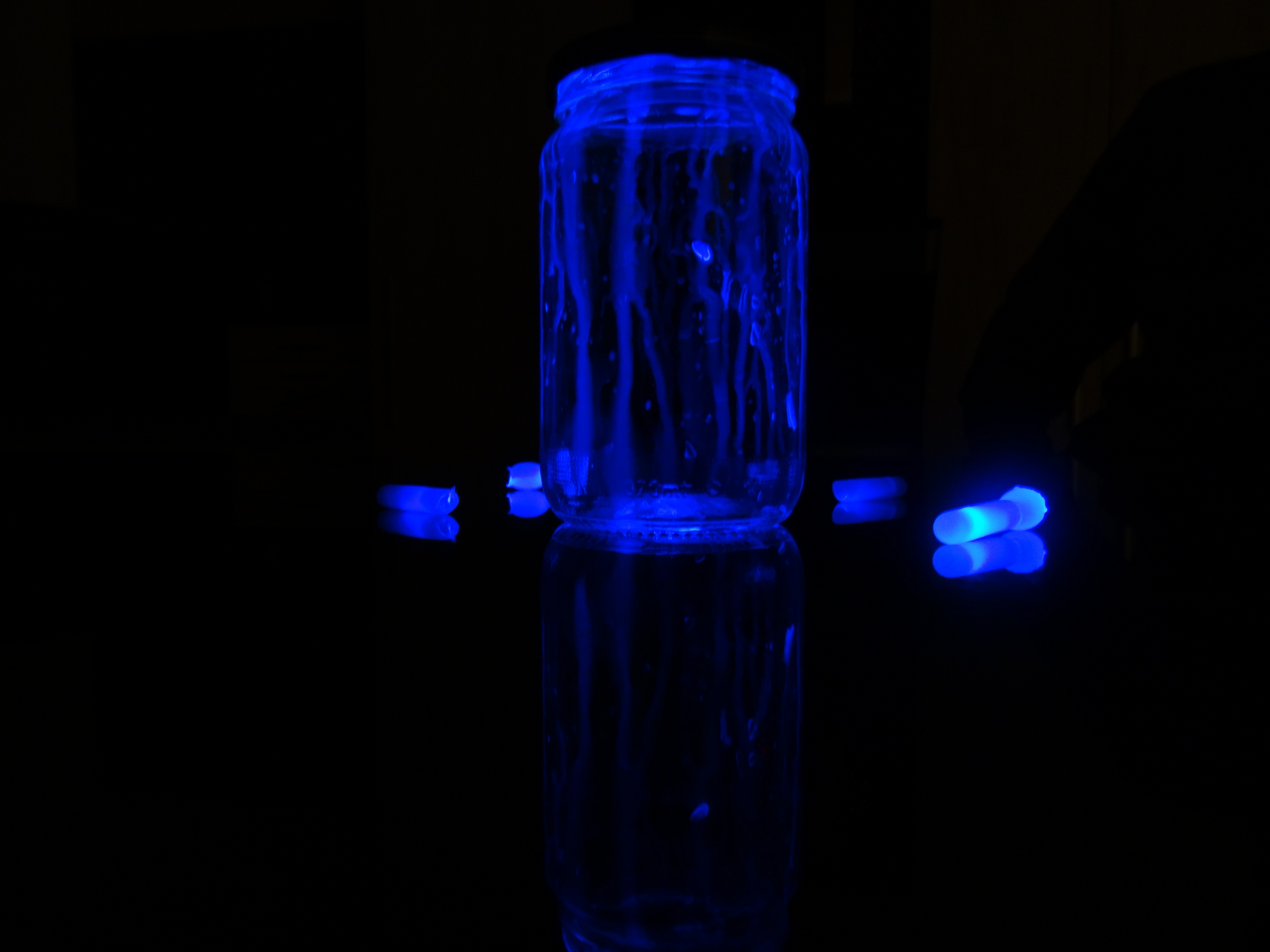 Glow sticks shining in the dark