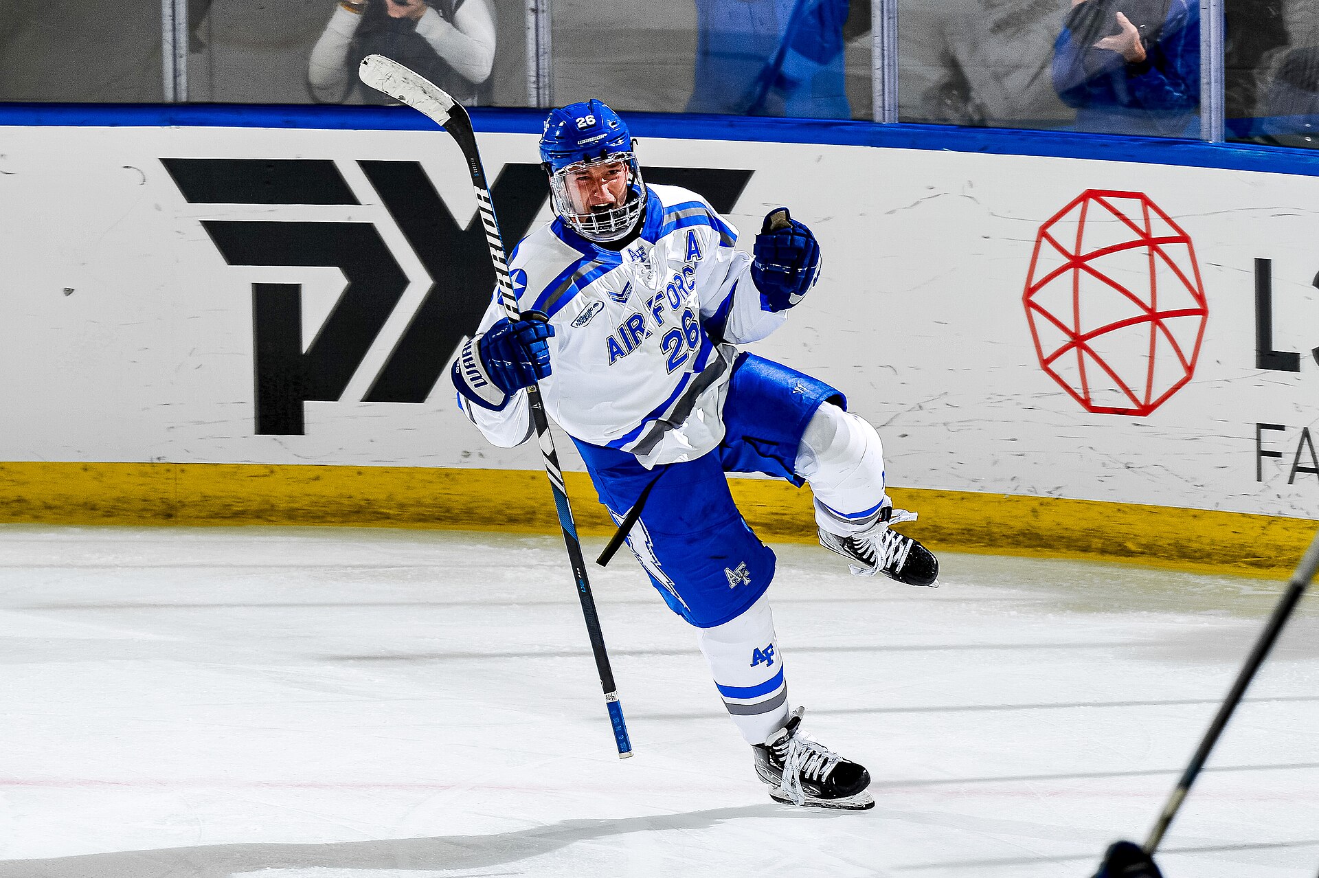 A hockey player in action during a game