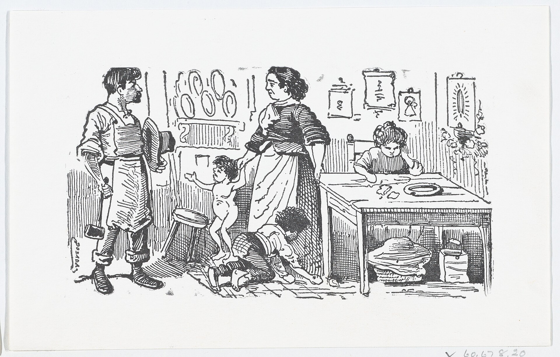 A mother holding her child's hand while talking with them