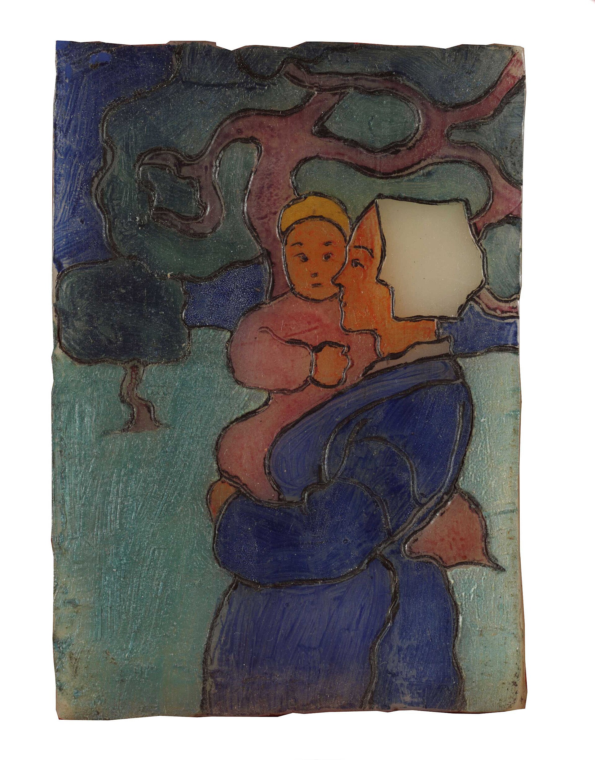 A mother and child together in a vintage portrait