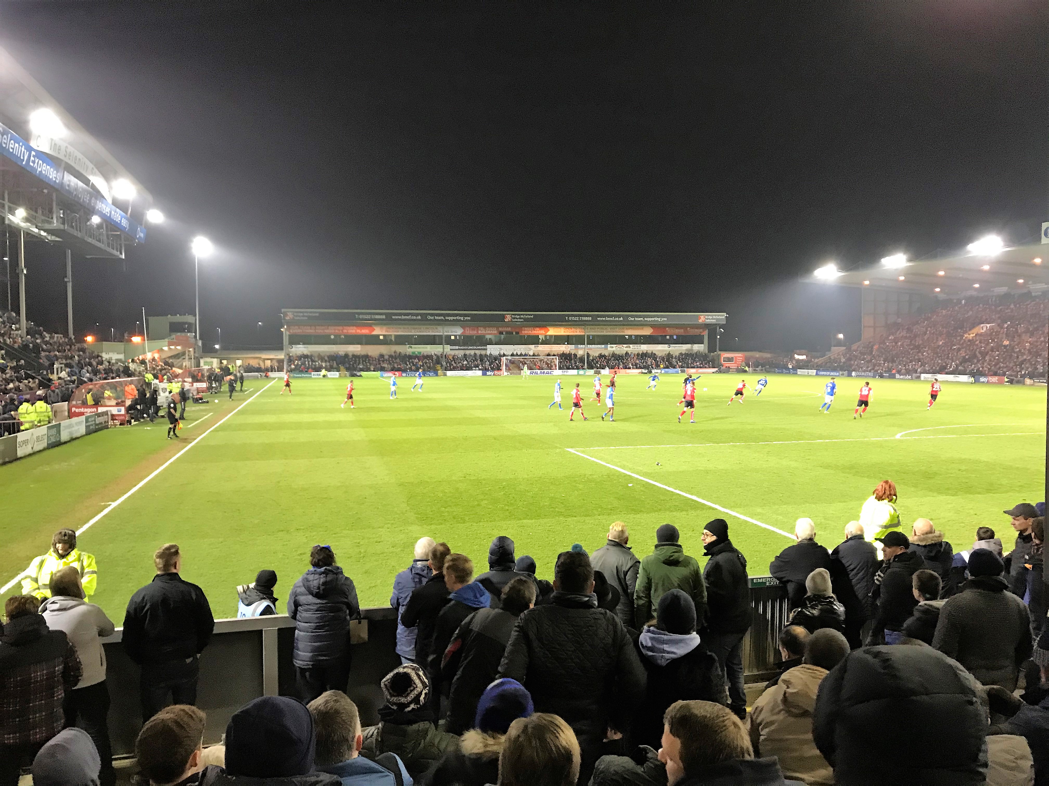 Floodlights at Sincil Bank, home of Lincoln City