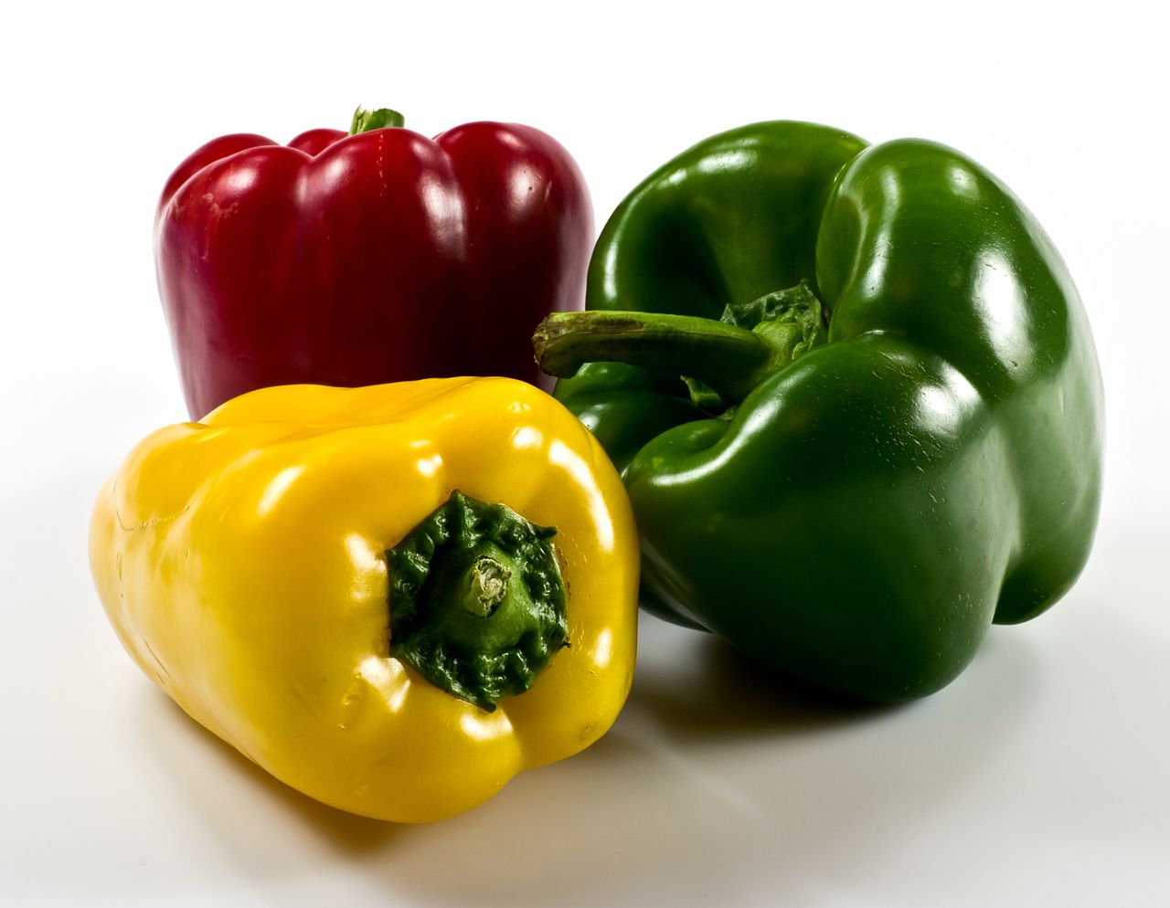 Pepper fruits ripening on the plant