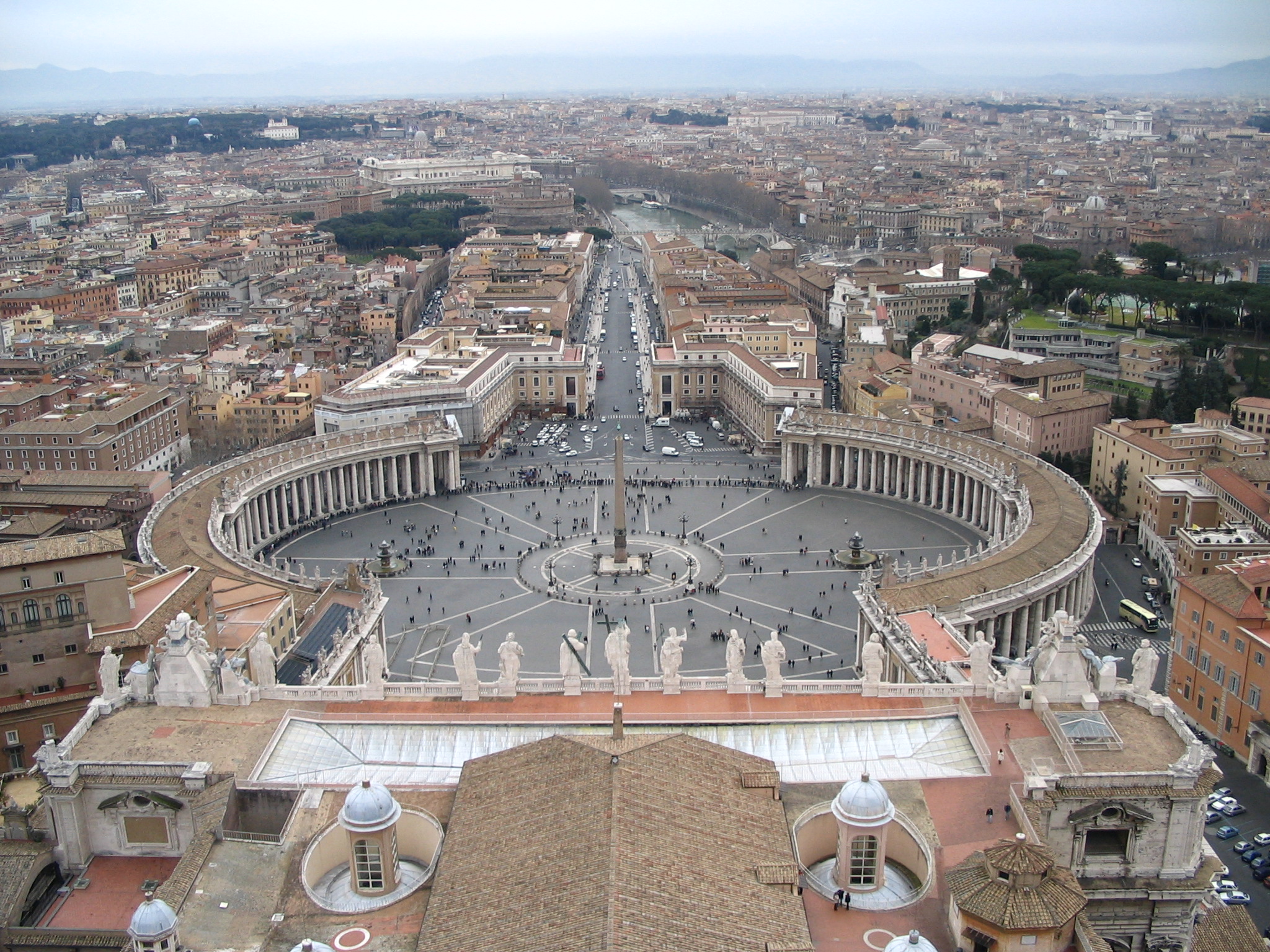 St Peter's Square in Vatican City seen from above