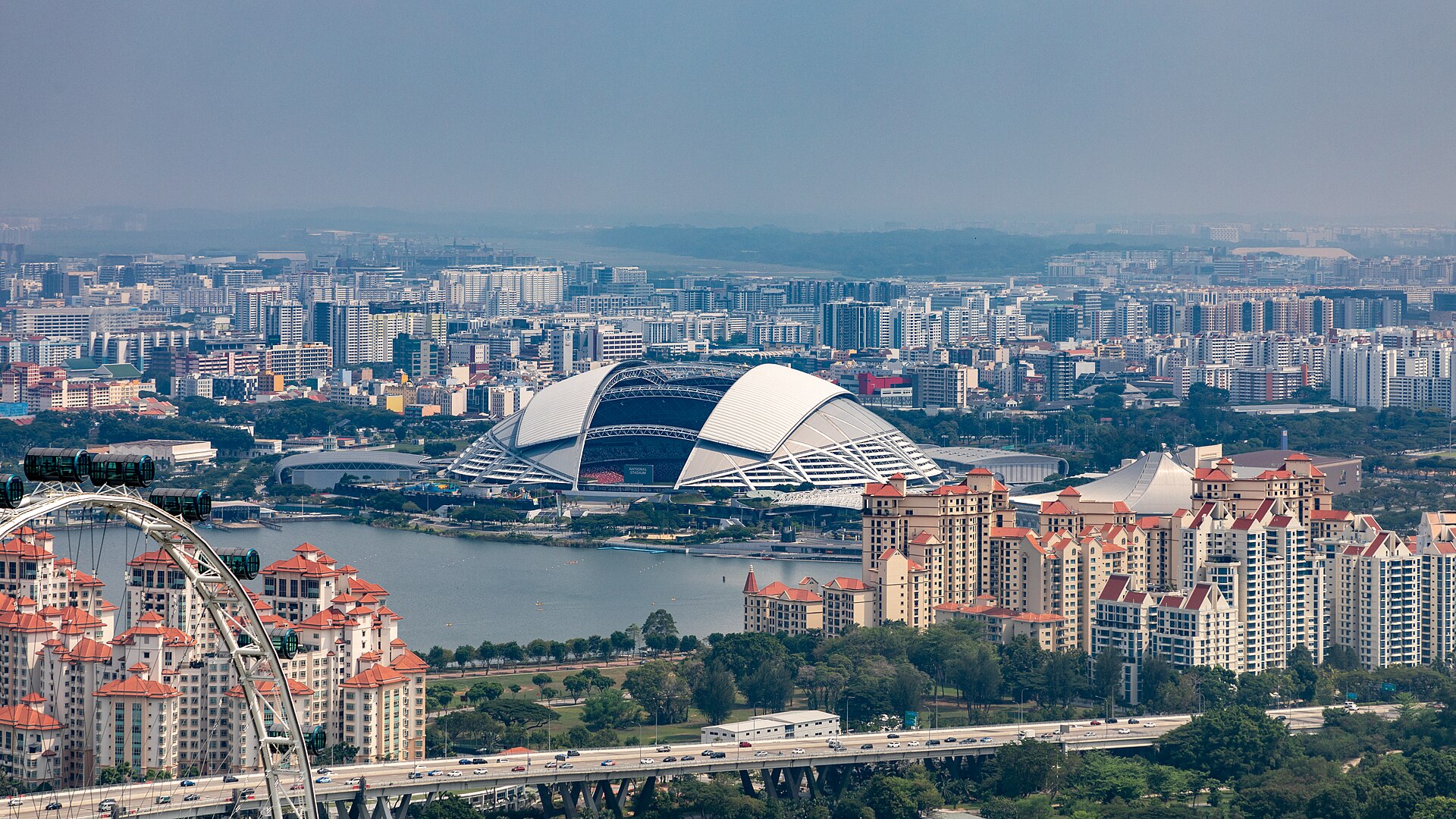 A large football stadium seen from above