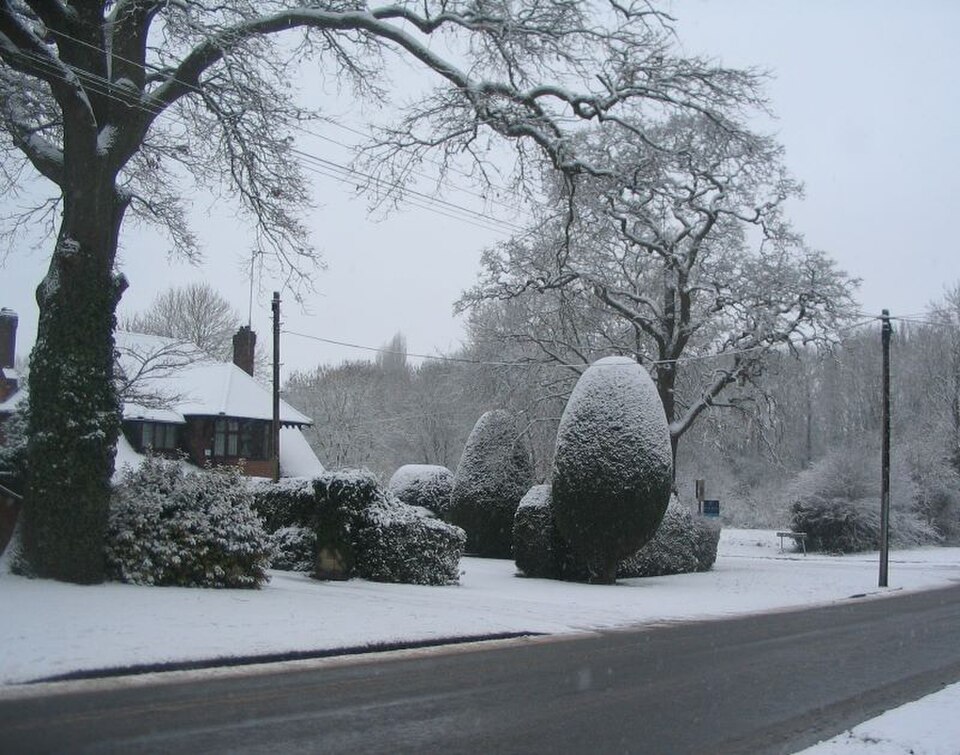 A snowy residential street in winter, where cold outdoor air and dry indoor heating both pull moisture from skin