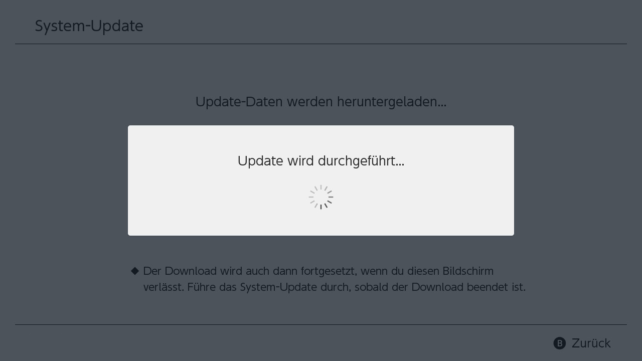 A system update screen on a computer monitor