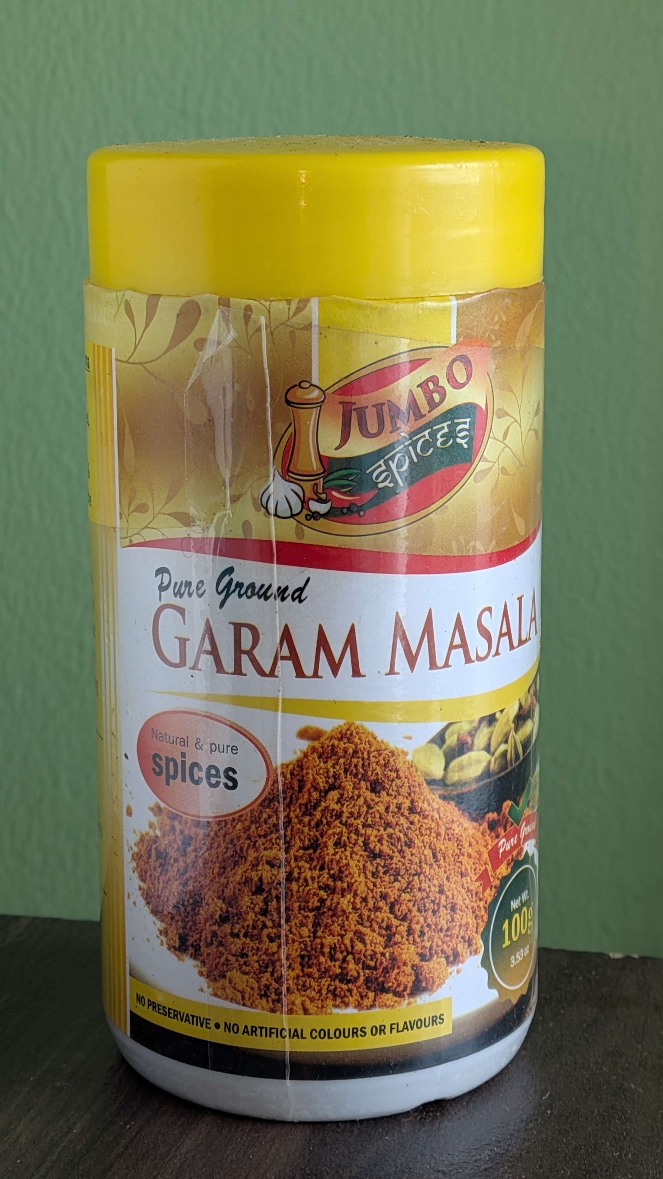 Garam masala spice mix in a packet