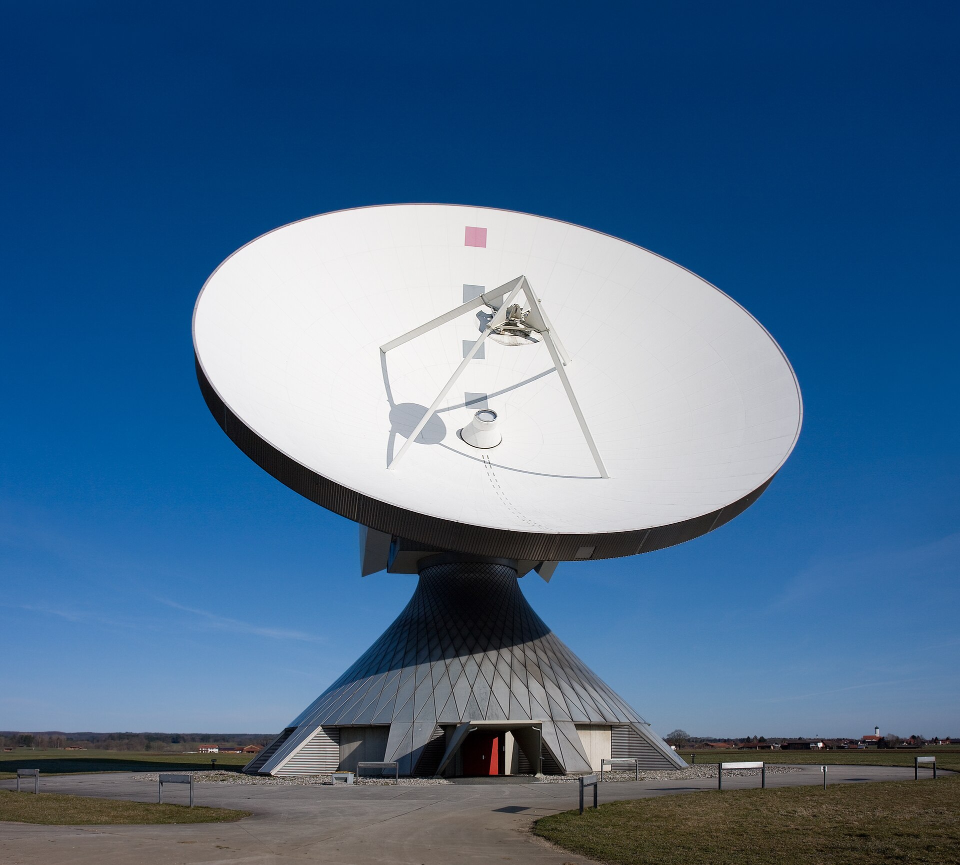 A satellite ground station dish