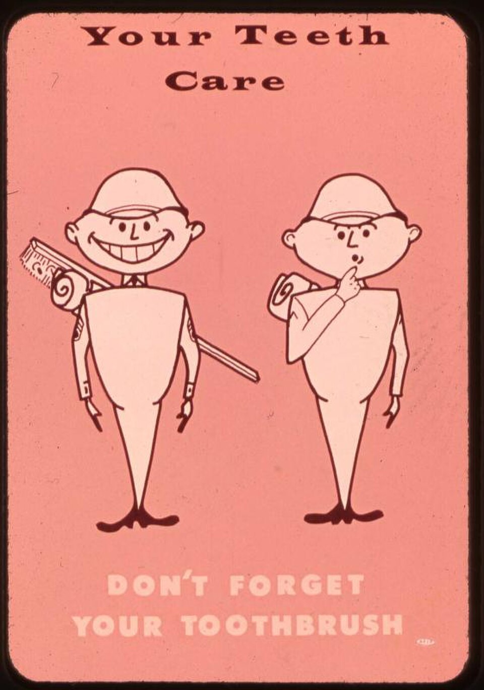 A museum poster reminding readers not to forget a toothbrush