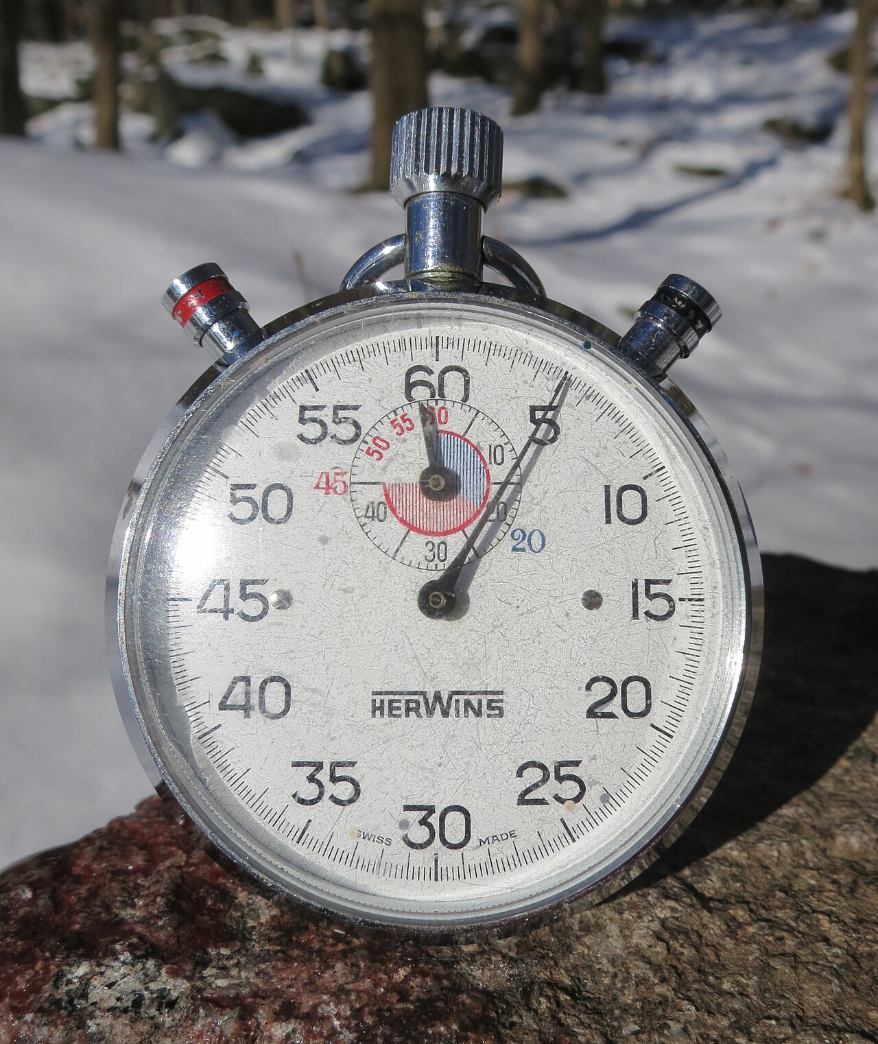 A mechanical stopwatch made around 1970