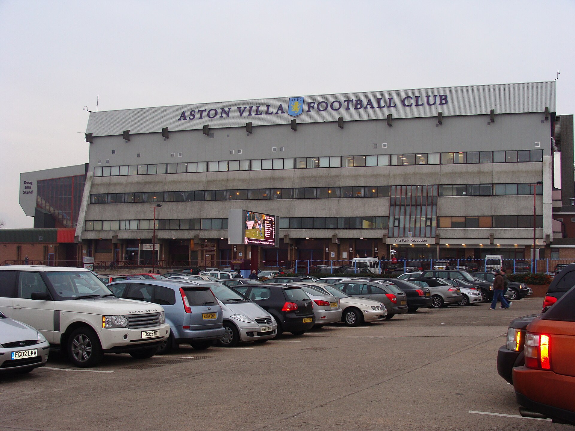 The North Stand facade at Villa Park, home of Aston Villa