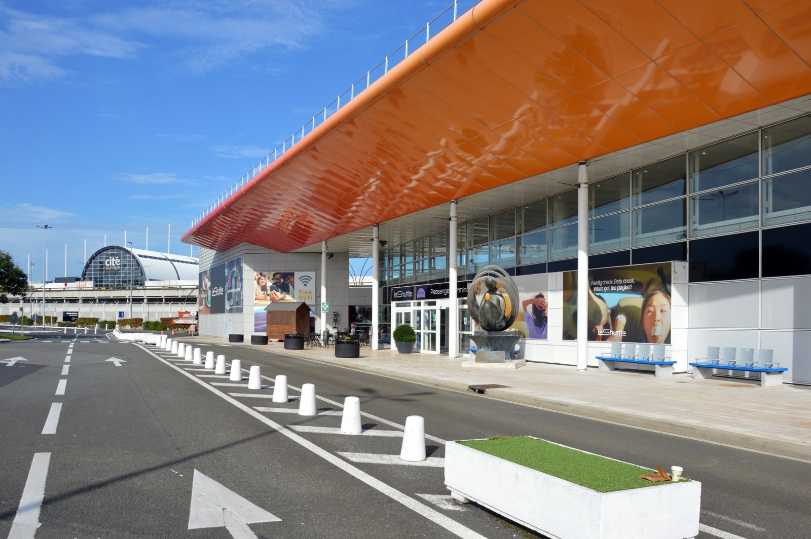 The Eurotunnel Shuttle terminal building at Coquelles in France