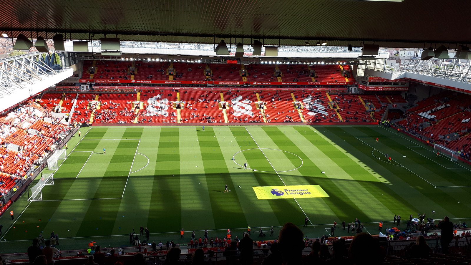 Anfield stadium in Liverpool seen from the stands side