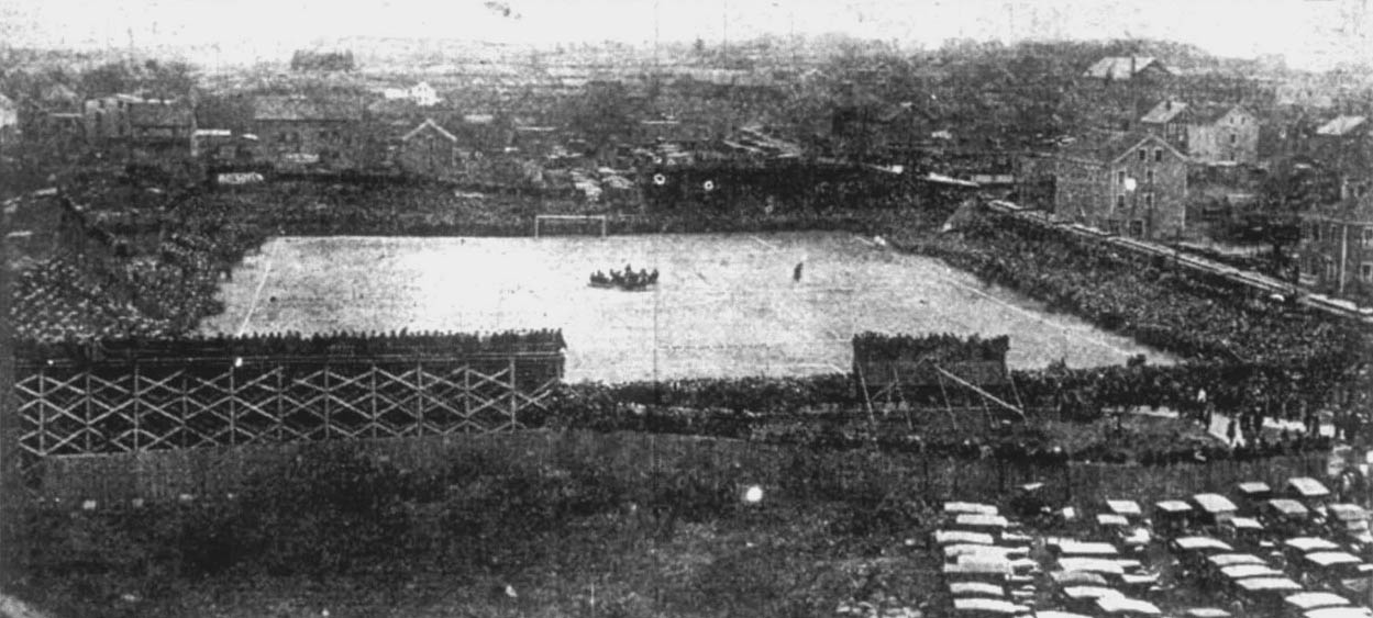 A crowded baseball stadium