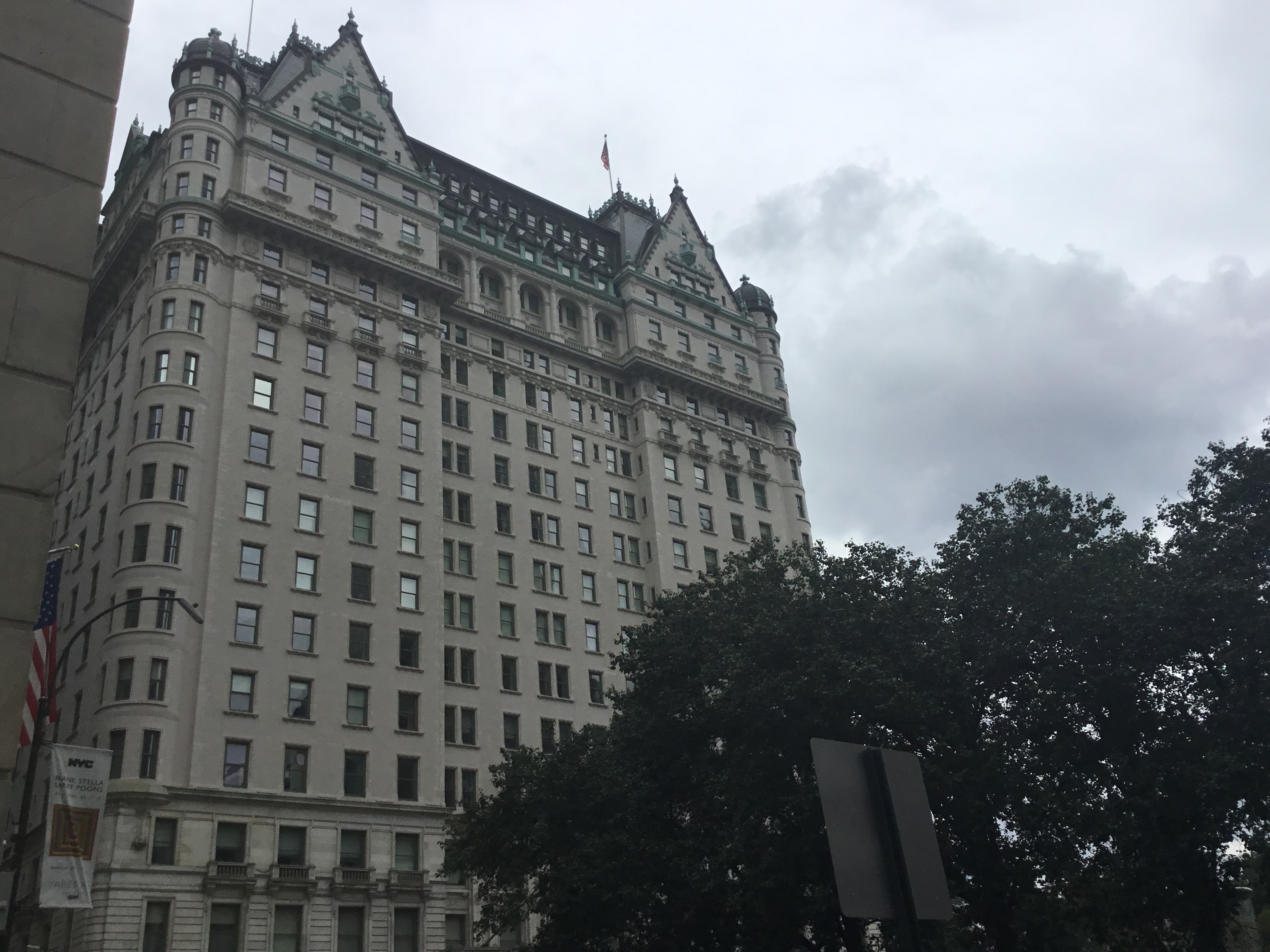 The Plaza Hotel in New York City, seen from across the street