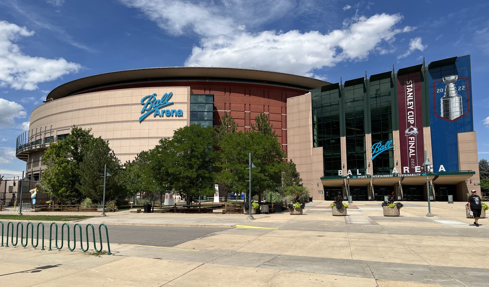 The outside of Ball Arena in Denver, home of the Colorado Avalanche