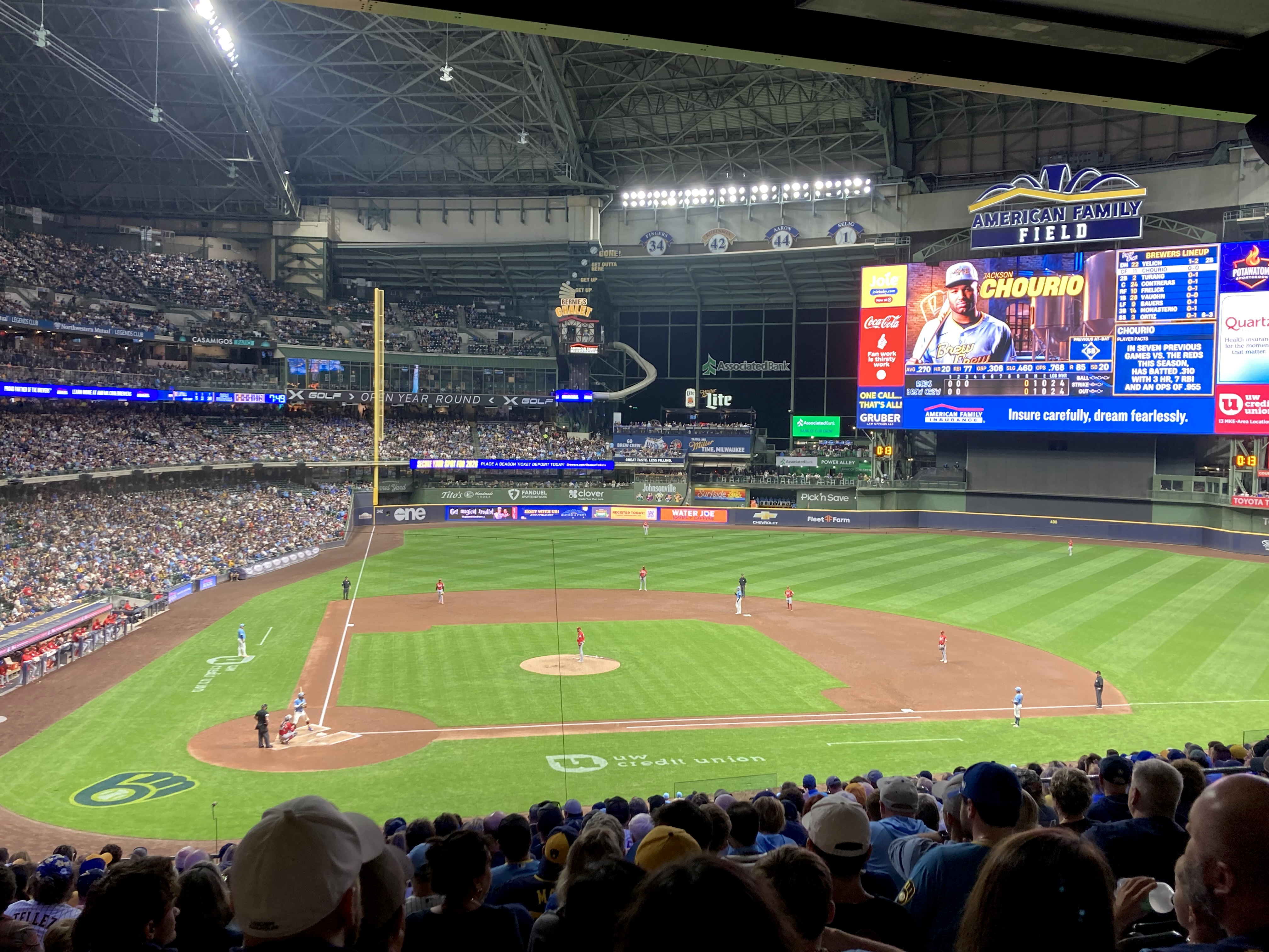 Brewers in action at American Family Field