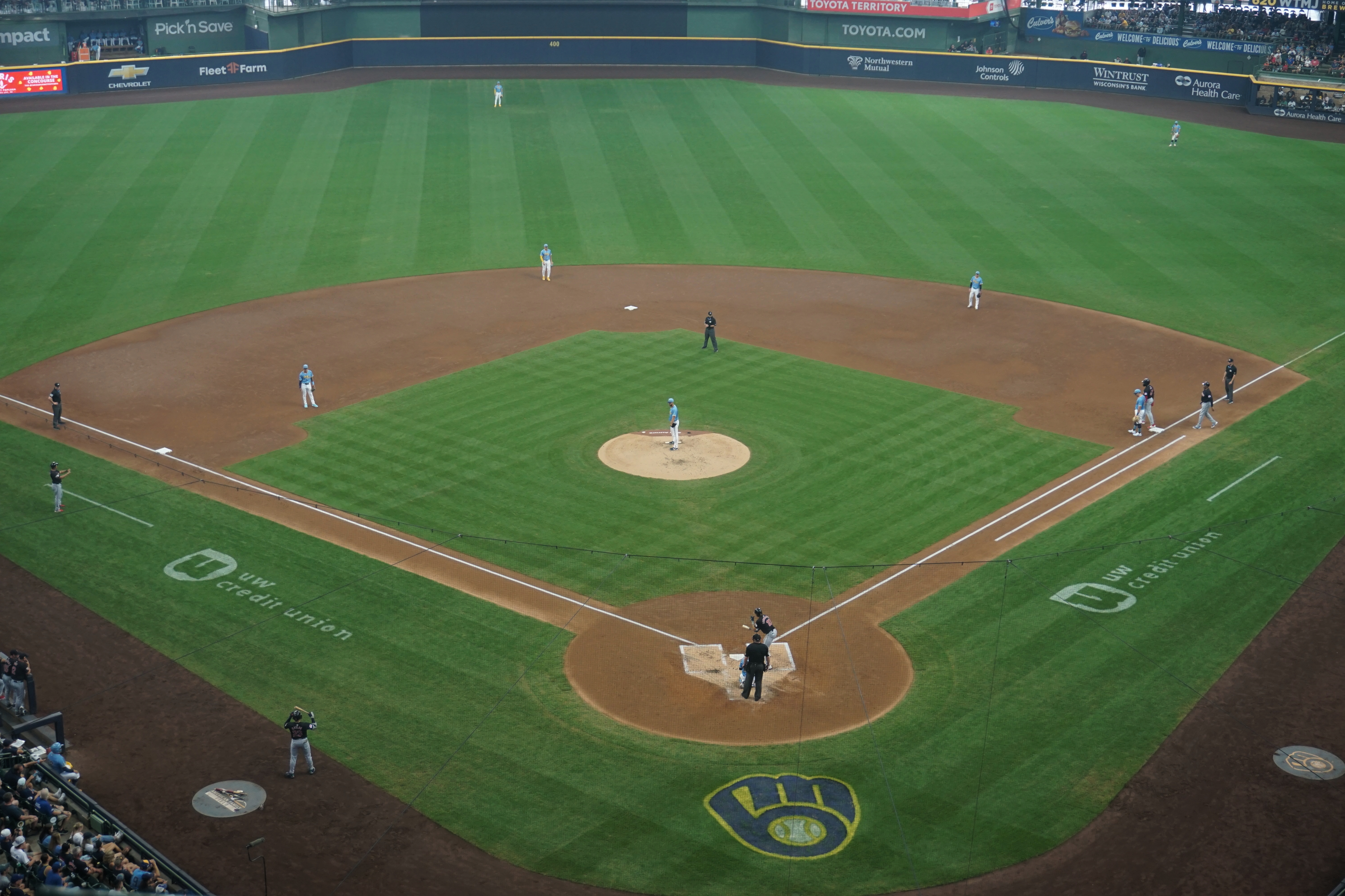 Brewers in action at American Family Field in 2024