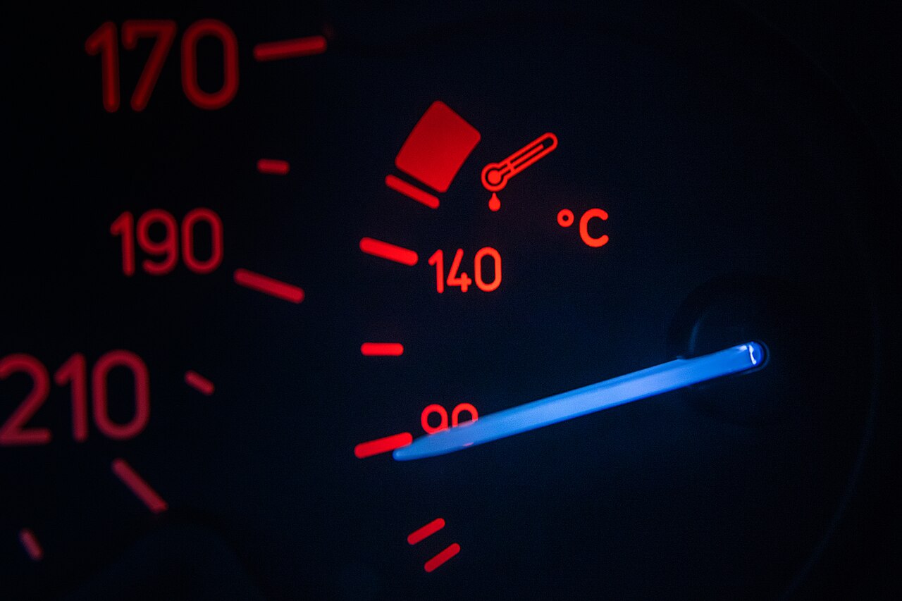 Close-up of a dashboard gauge