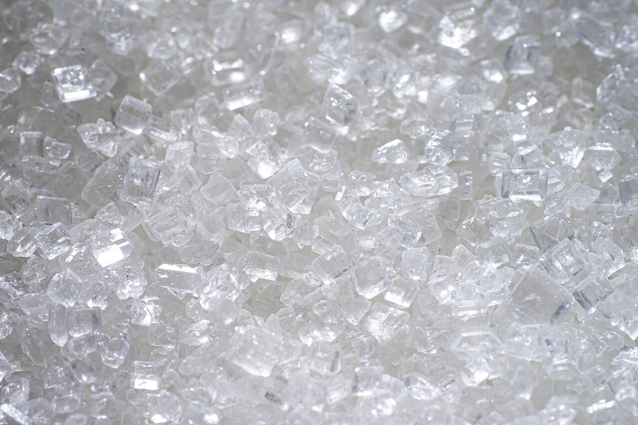Granulated White Sugar with Large Crystals, Bright Front Light