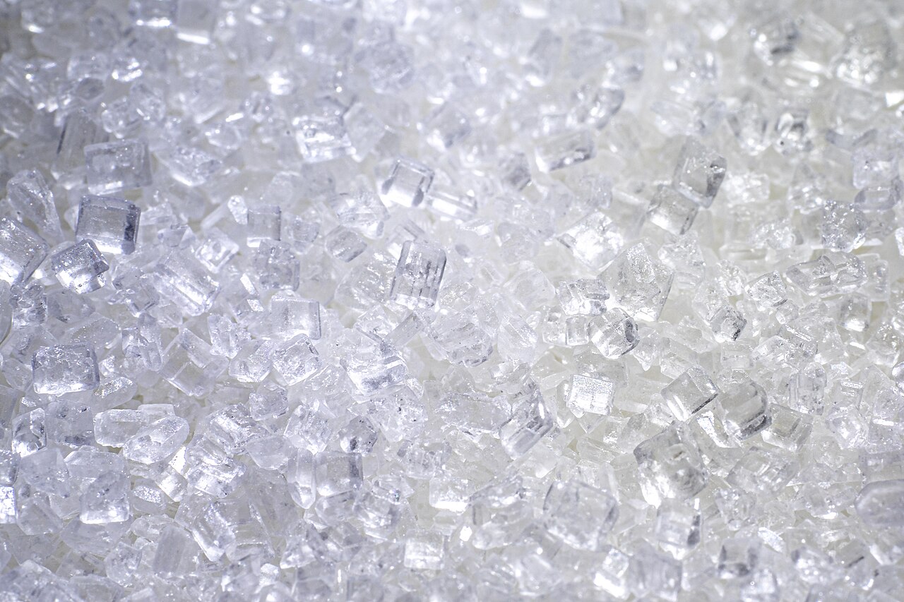 Granulated White Sugar with Large Crystals, Bright Side Light