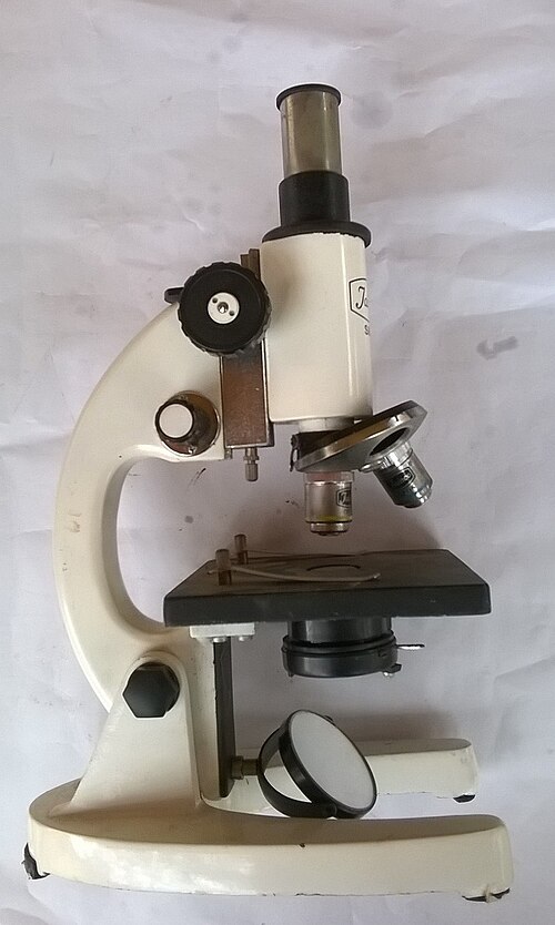 A microscope in a school laboratory