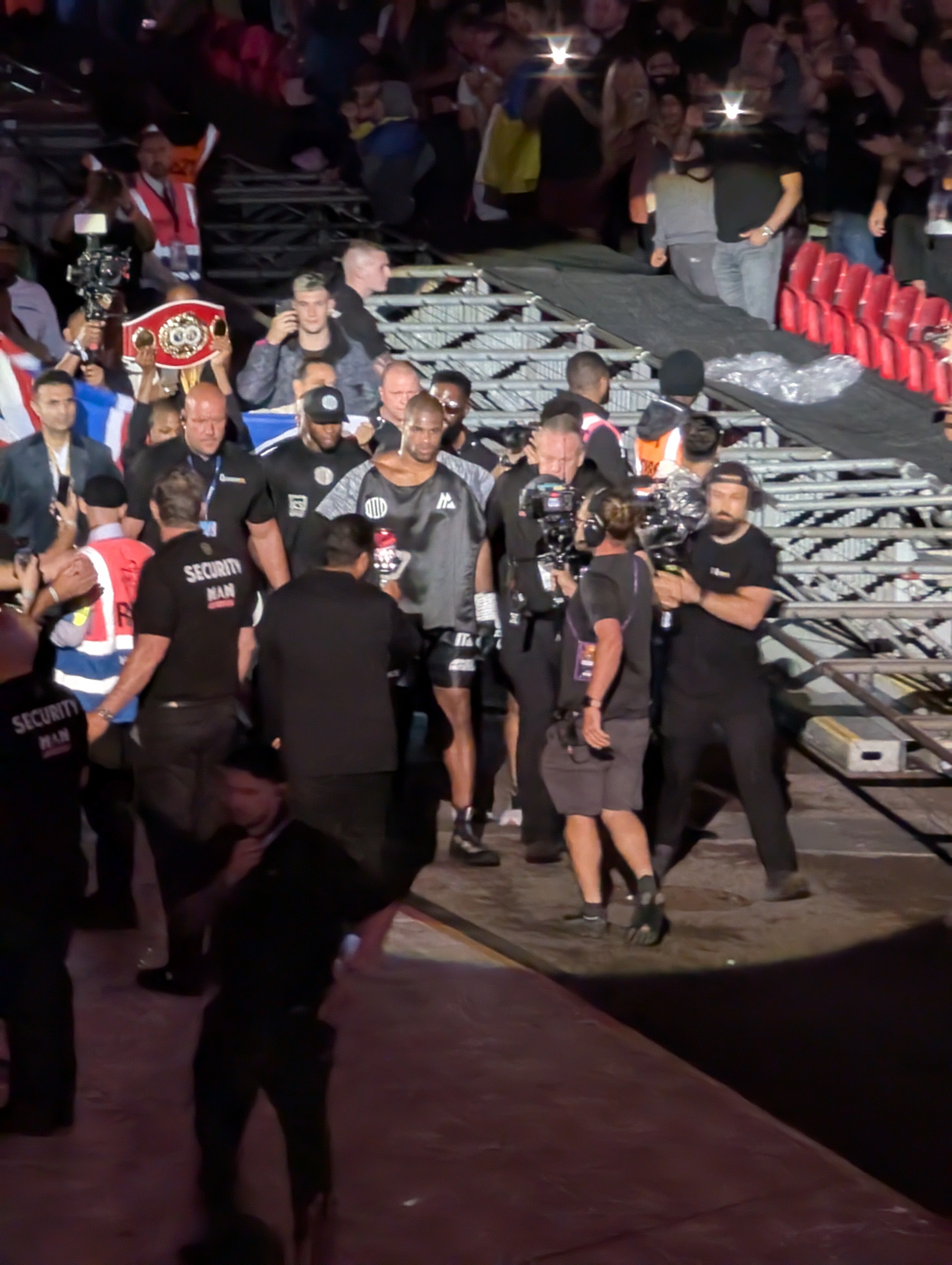 Daniel Dubois walks out at Wembley before his fight with Oleksandr Usyk