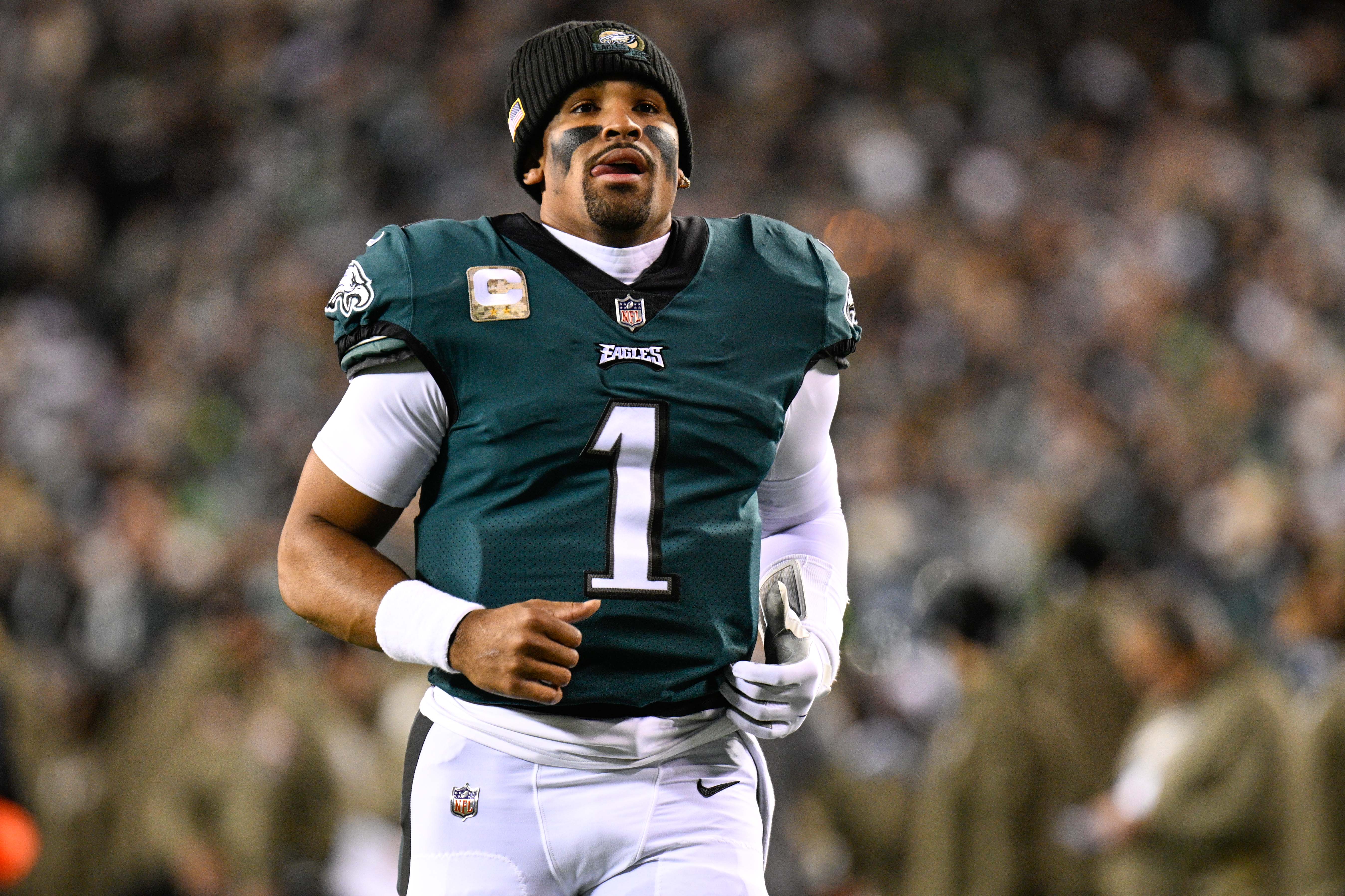 Jalen Hurts in action for the Philadelphia Eagles at Lincoln Financial Field