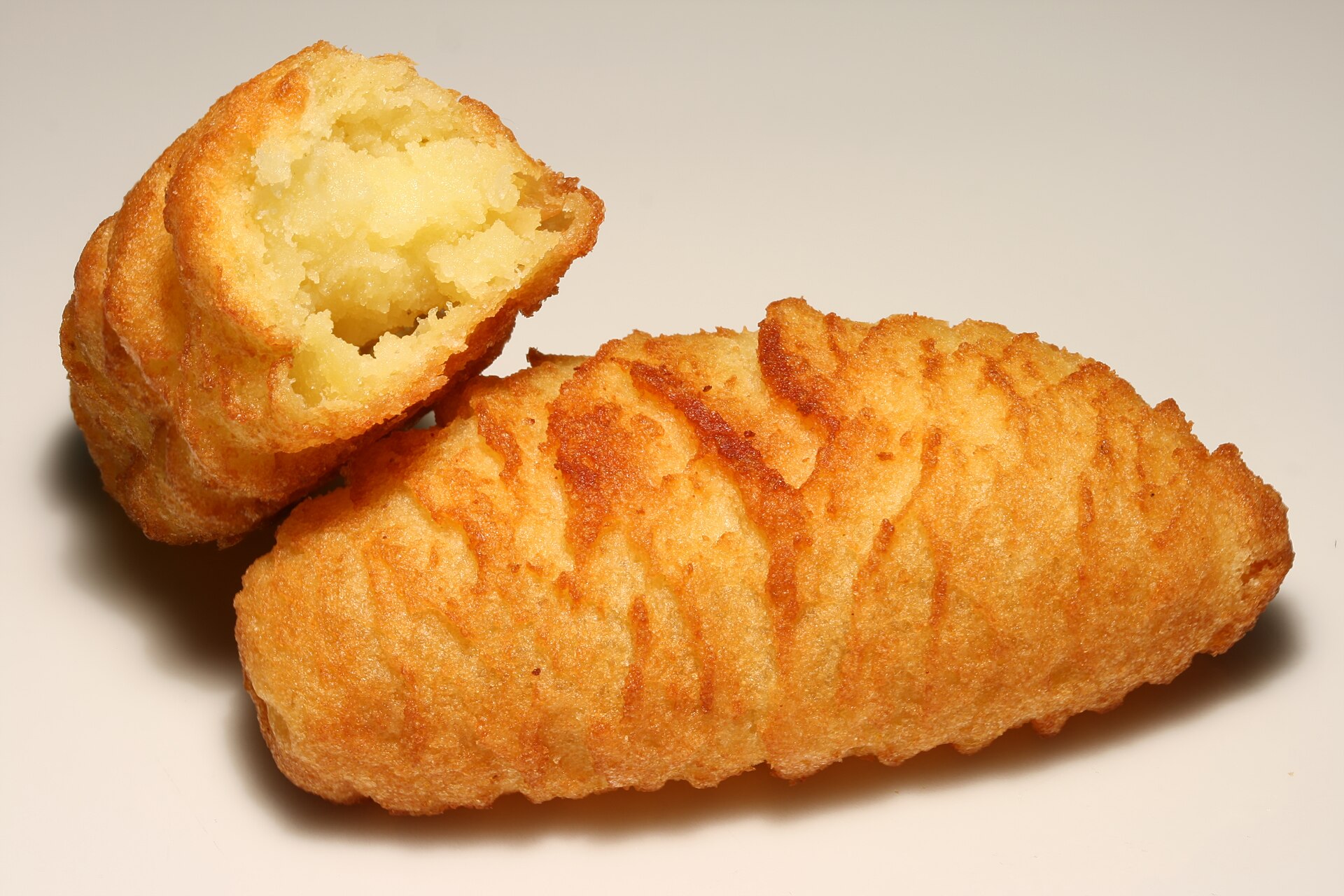 Golden fried croquettes with a crisp browned exterior
