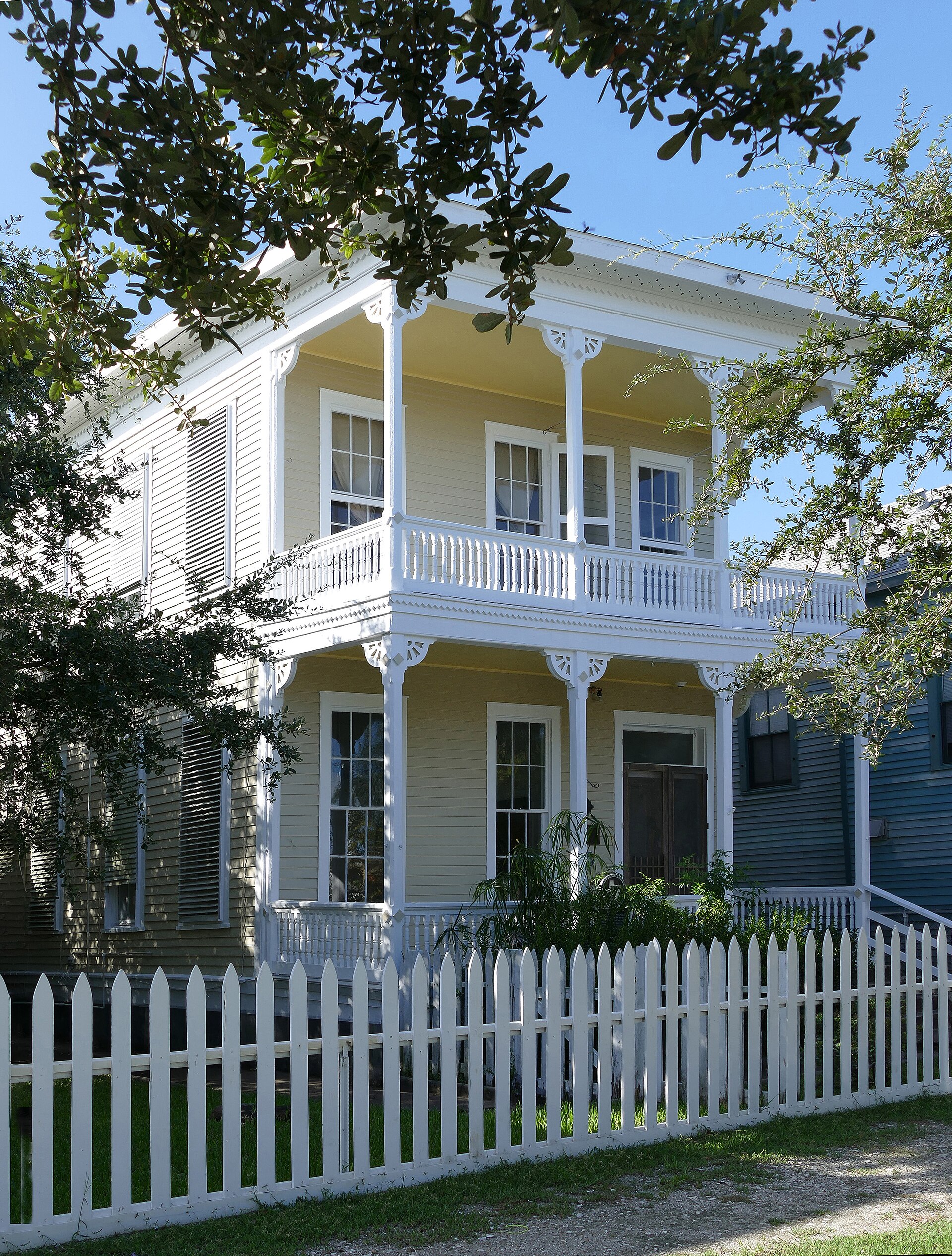 The exterior of a historic home in Galveston