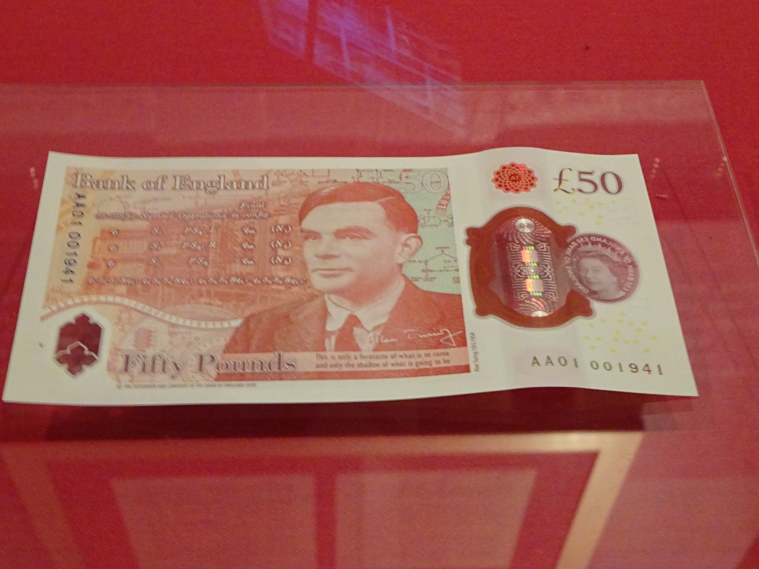 A Bank of England £50 note with the portrait of Alan Turing