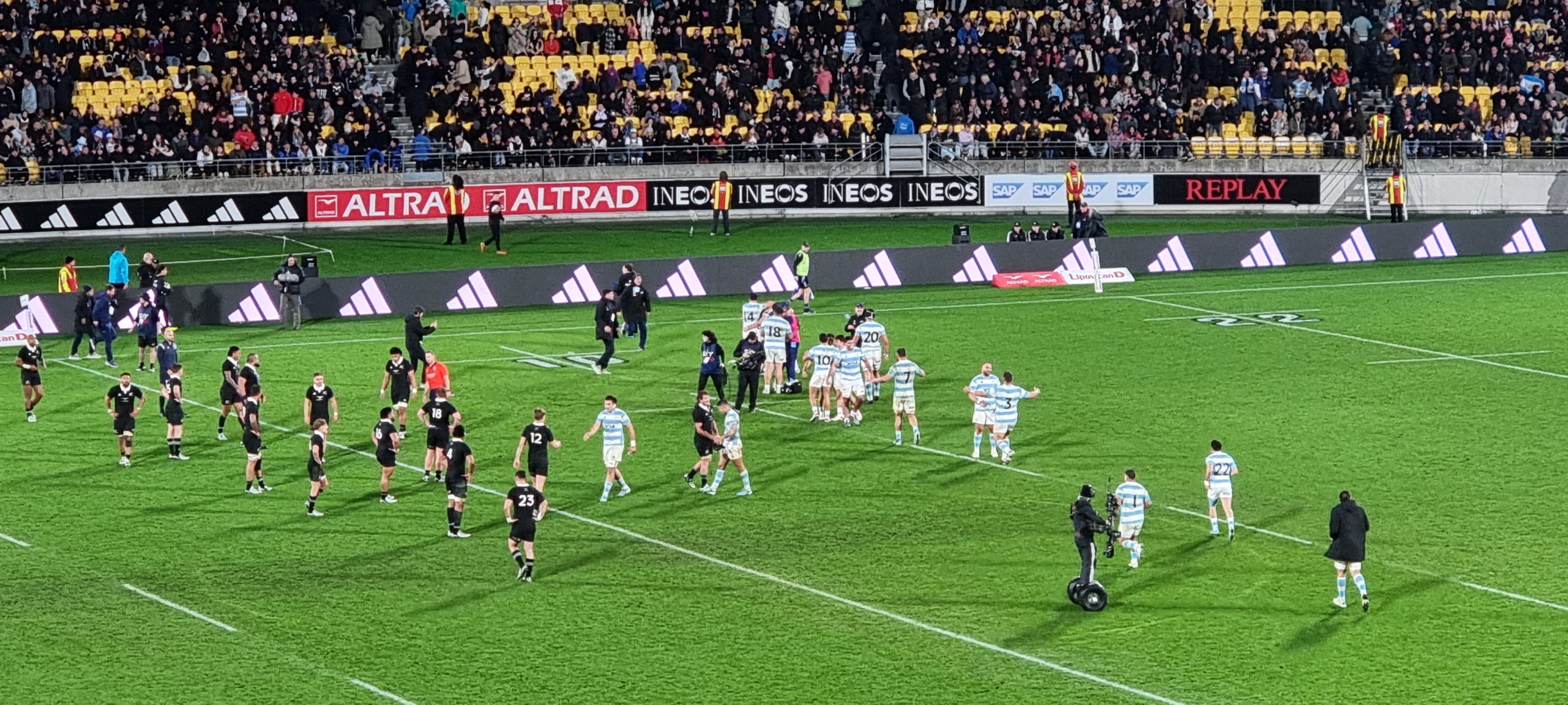 New Zealand players in action in an earlier Test match