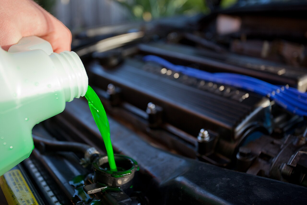Coolant in a container ready for a top-up