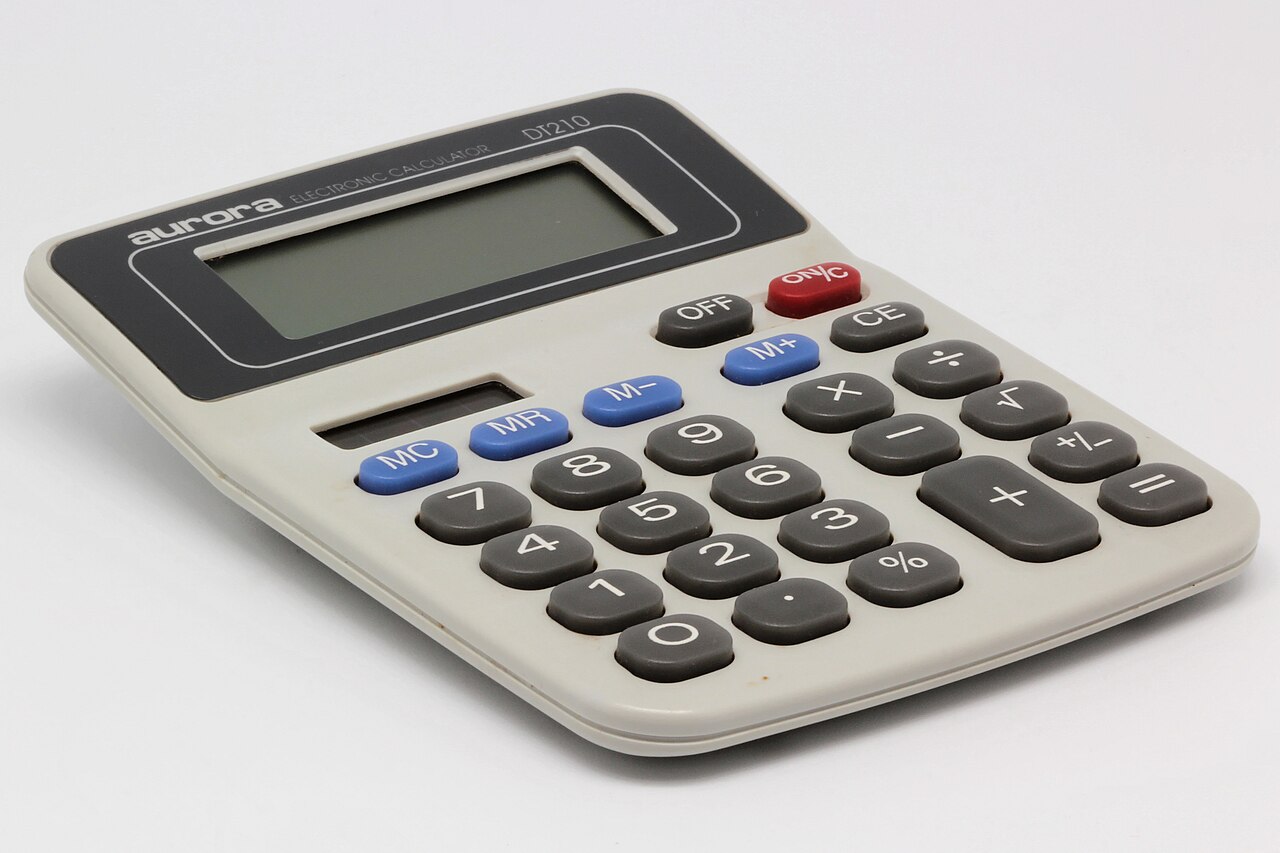 An electronic calculator for working out loan payments
