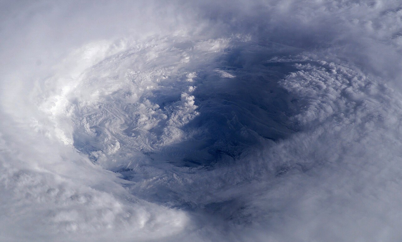 The eye of Hurricane Isabel photographed from the International Space Station