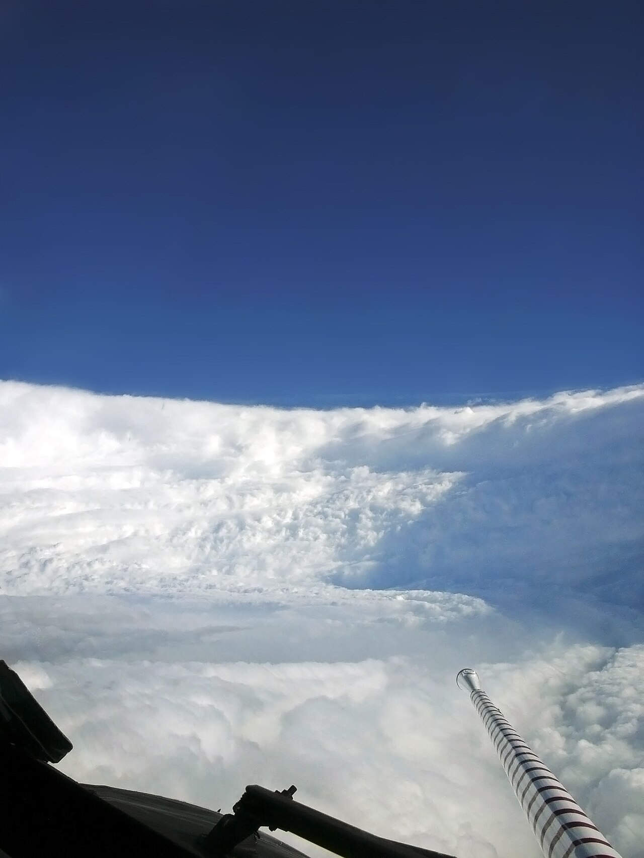The eyewall of Hurricane Katrina seen from a hurricane hunter aircraft