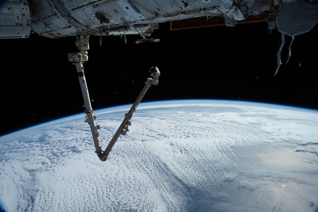 Earth seen from space, showing clouds and oceans