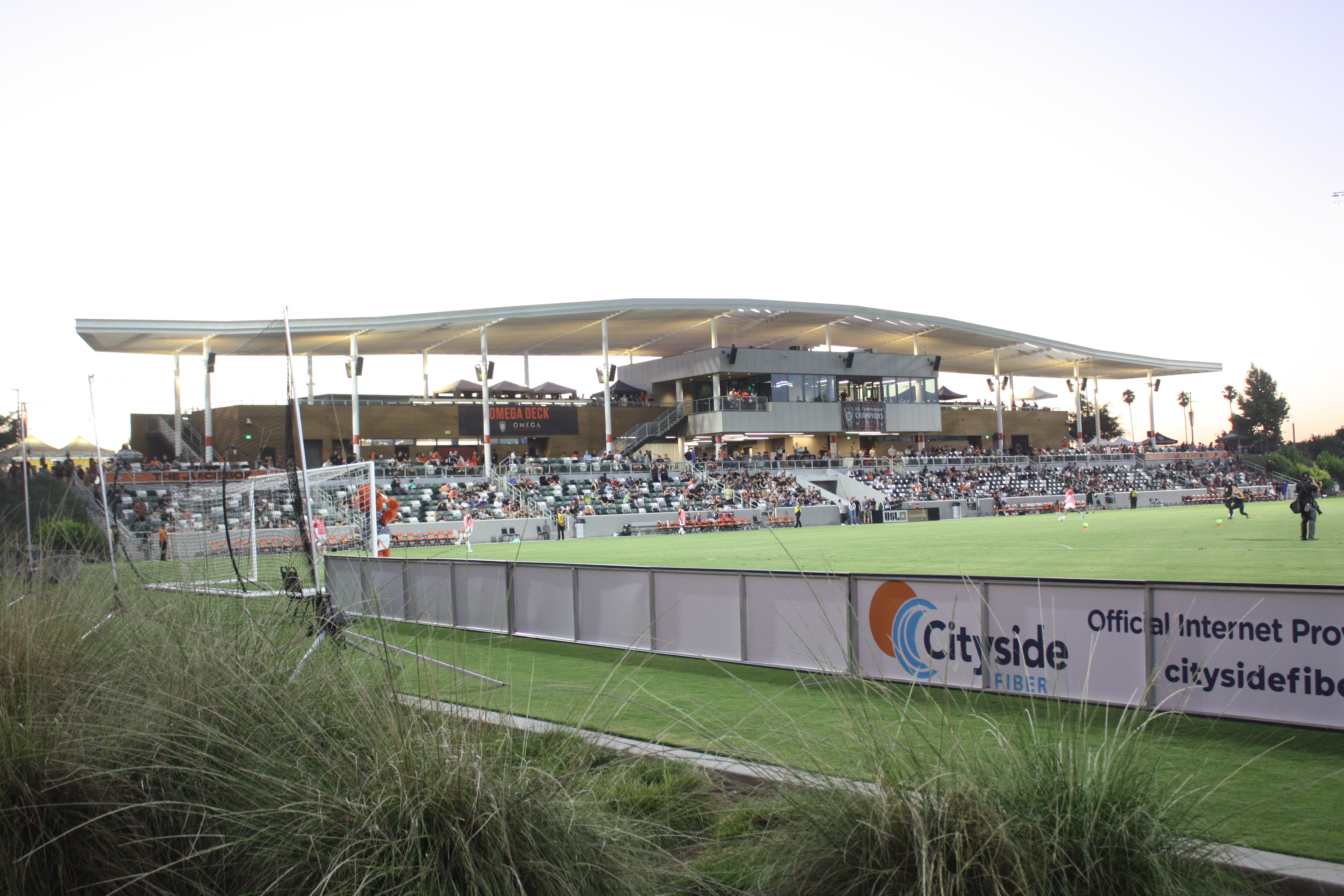 A football stadium on a match day