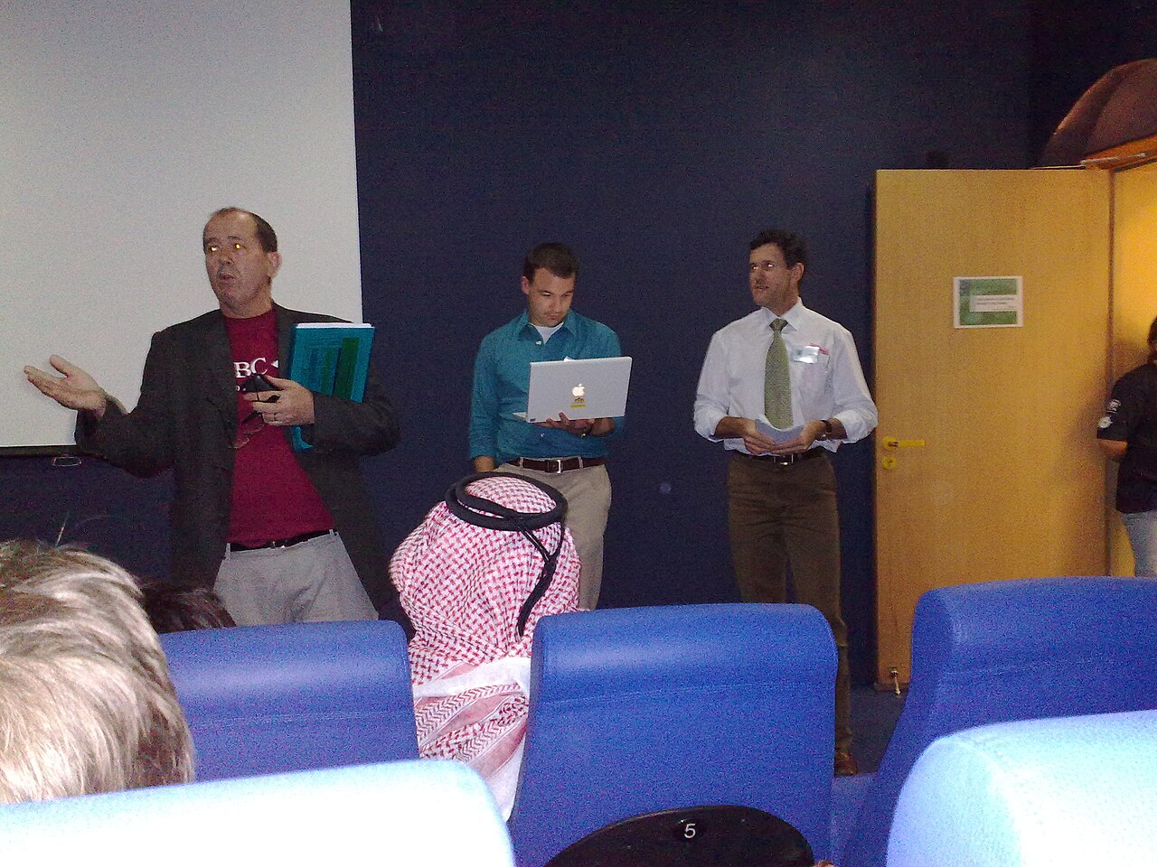 A student giving a presentation in class