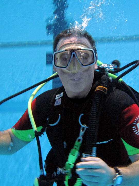 A scuba diver underwater