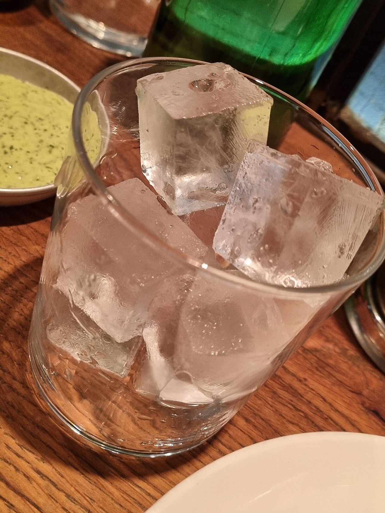 A pile of ice cubes