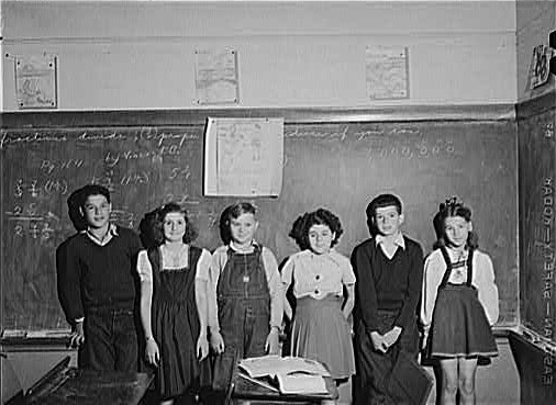 Schoolchildren together at school