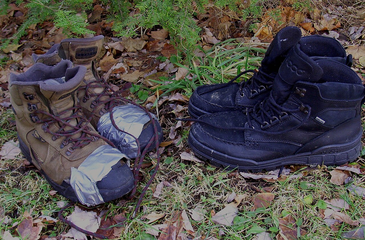 A pair of hiking boots ready for a long walk