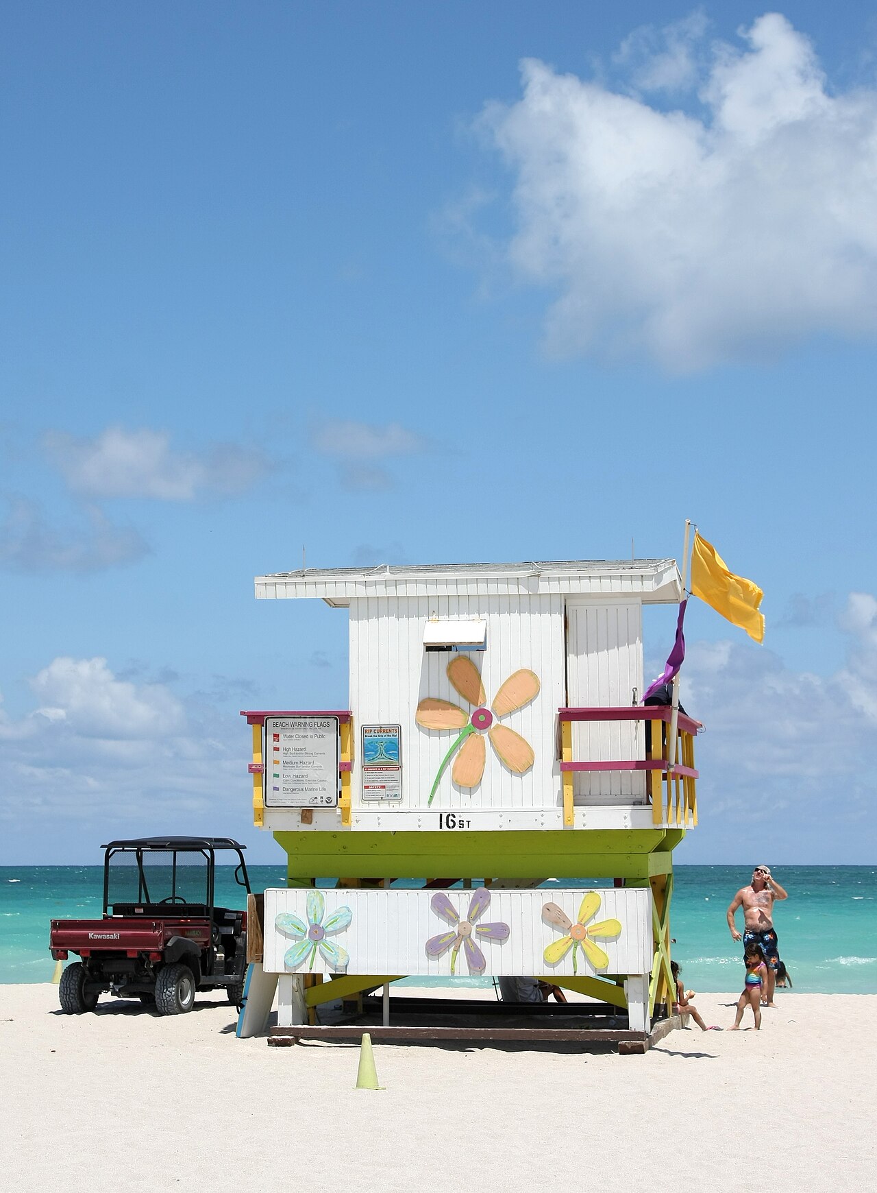 A lifeguard tower standing on a beach