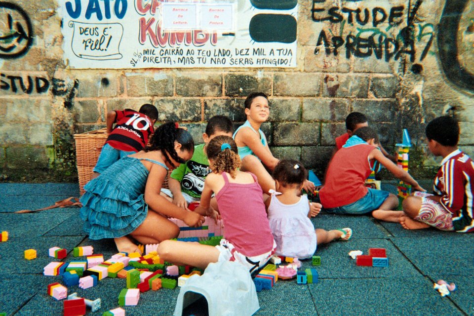 Children playing with blocks