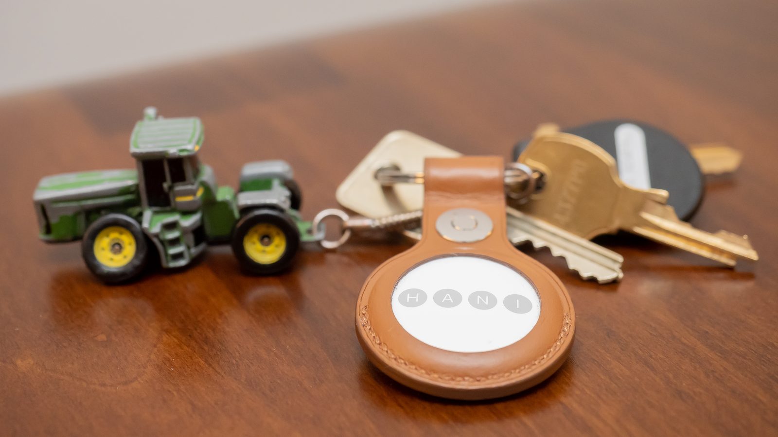 Apple AirTag tracker on a surface